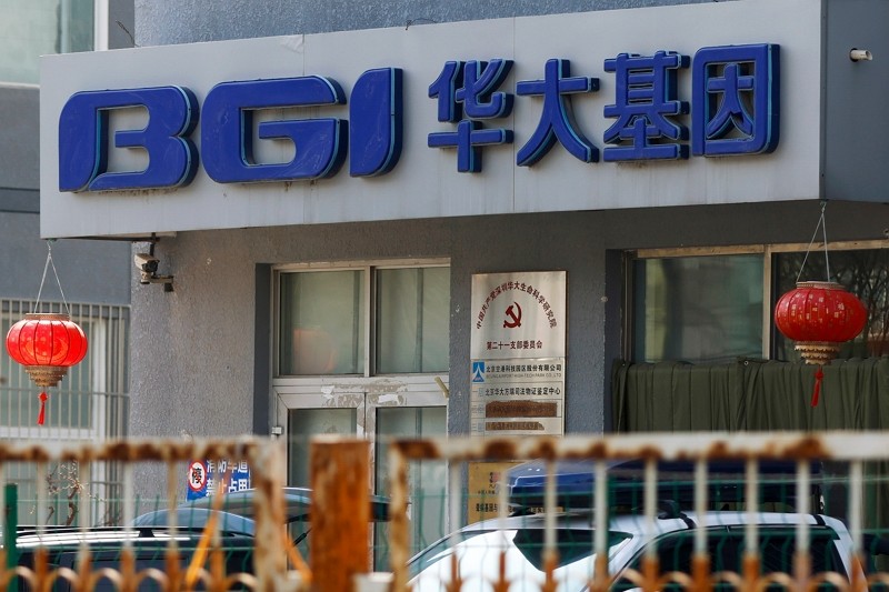 The logo of Chinese gene firm BGI Group is seen at its building in Beijing, China March 25, 2021. Picture taken March 25, 2021. (Reuters)
