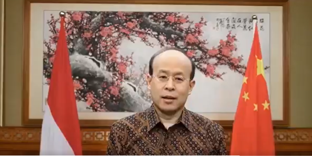 Still from video message by Xiao Qian marking 75th Anniversary of Indonesia's Independence. (Twitter, China-ASEAN Expo ph...