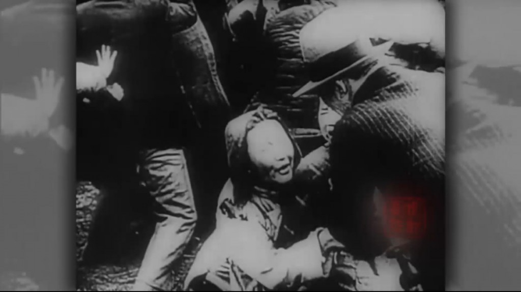 Scene in documentary shown to first-graders in Hong Kong. ("Long March of the Century" screenshot)

