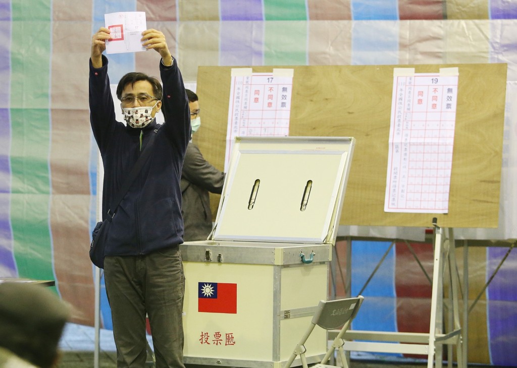 Ballot counting during referendum. 
