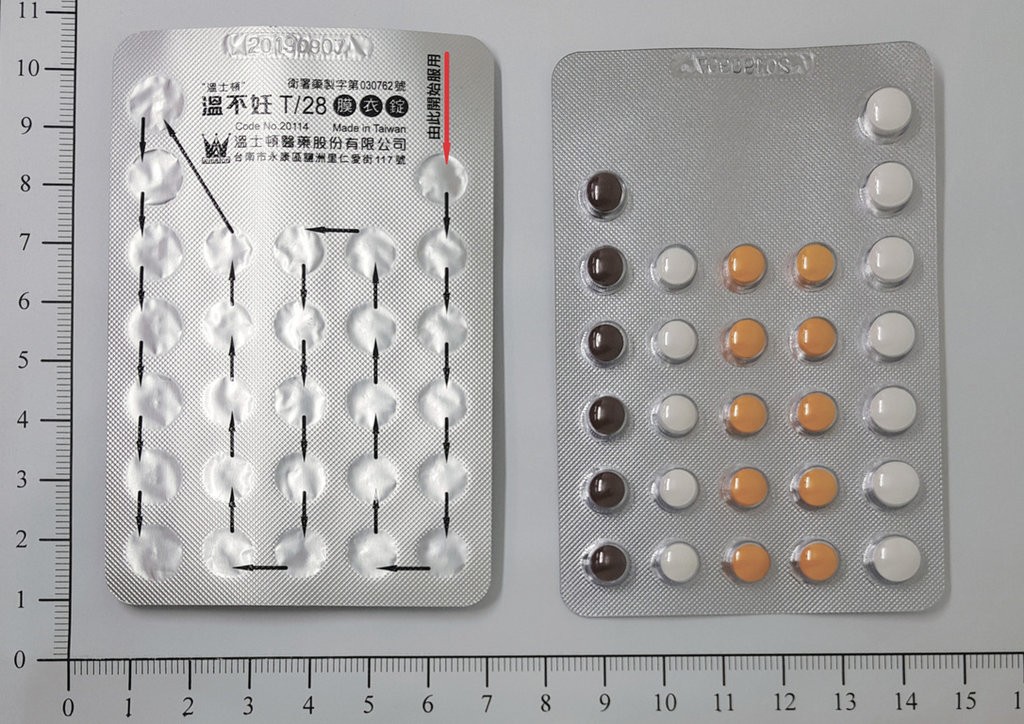 溫士頓醫藥公司生產的避孕藥「溫不妊T/28膜衣錠」，部分批號在安定性試驗中發現主成分不足，恐影響避孕效果。（食藥署提供）
