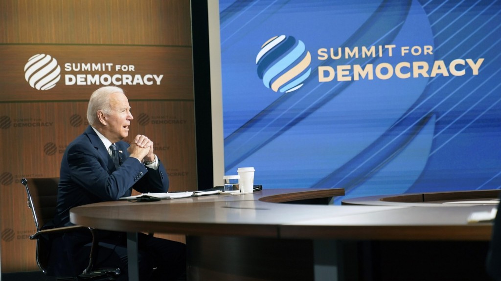 U.S. President Joe Biden at the Dec. 2021 Summit for Democracy. 
