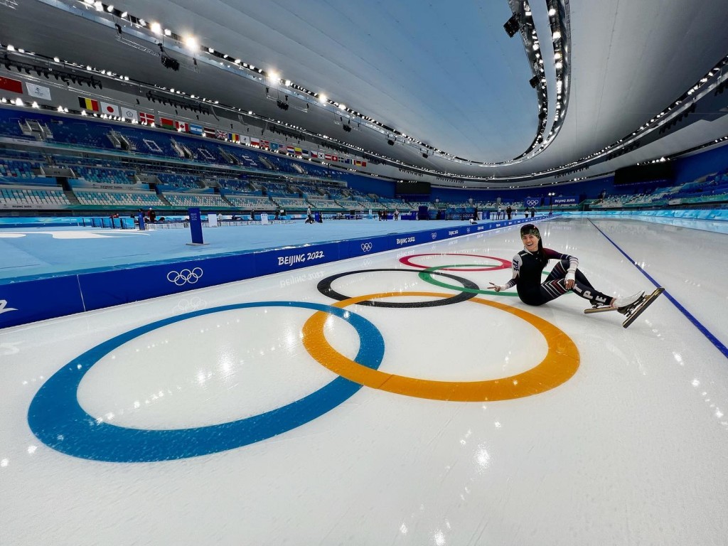 Taiwanese speed skater Huang Yu-ting at Beijing Olympics. (Facebook, Huang Yu-ting photo)
