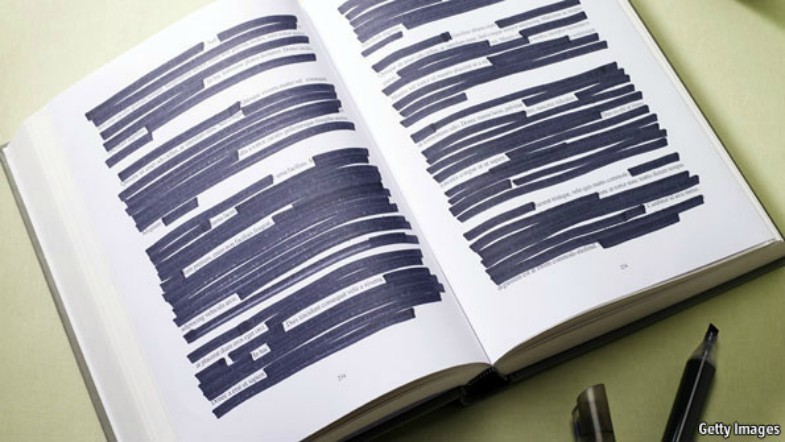 A censored book. (Getty Images)
