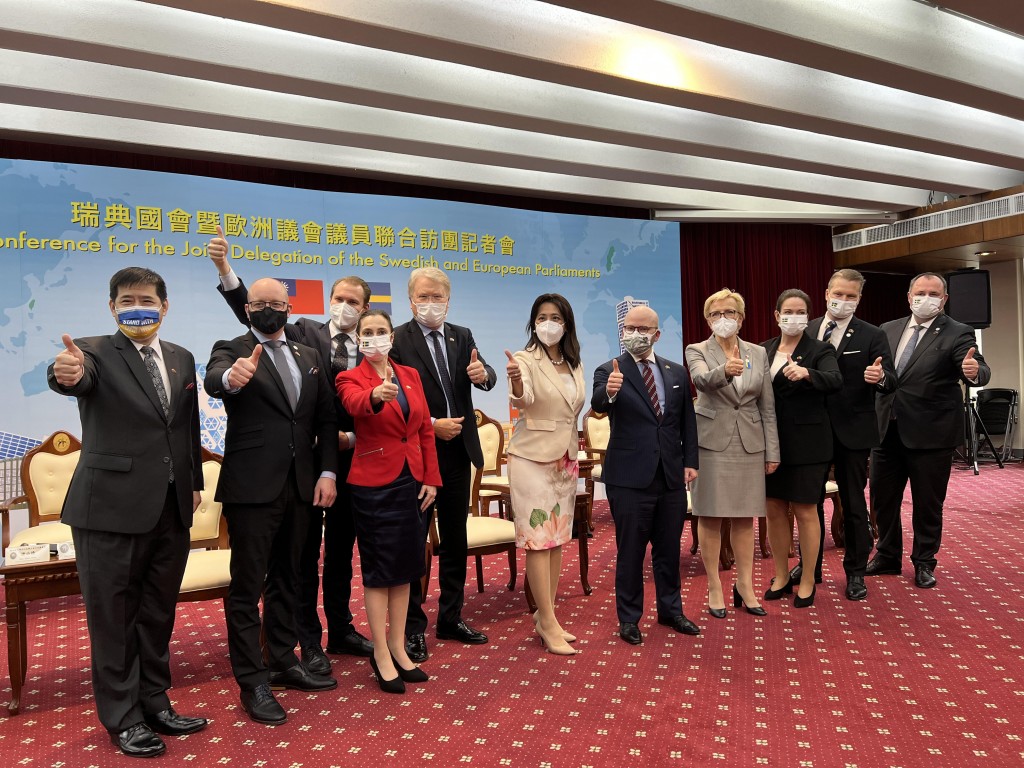 Swedish parliamentary delegation. (Taiwan News, Kelvin Chen photo)
