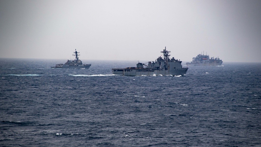 U.S. Navy ships in South China Sea. (Reuters photo)
