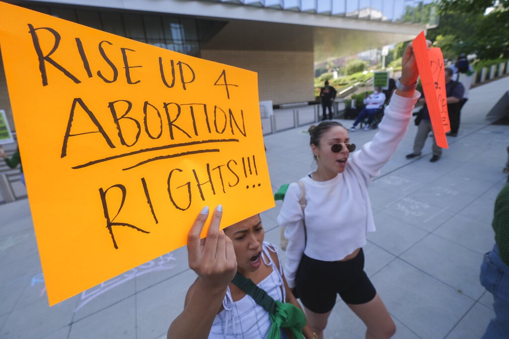 洛杉磯支持墮胎權示威（圖／美聯社）
