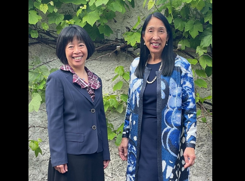 U.S. Assistant Secretary of State for International Organization Affairs Michele Sison (right) meets with Taiwanese Trade Office in Geneva Director Ge...