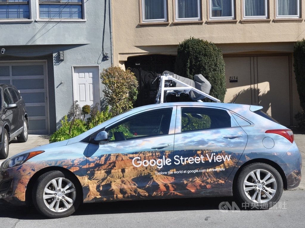 A Google Street View car in San Francisco. 
