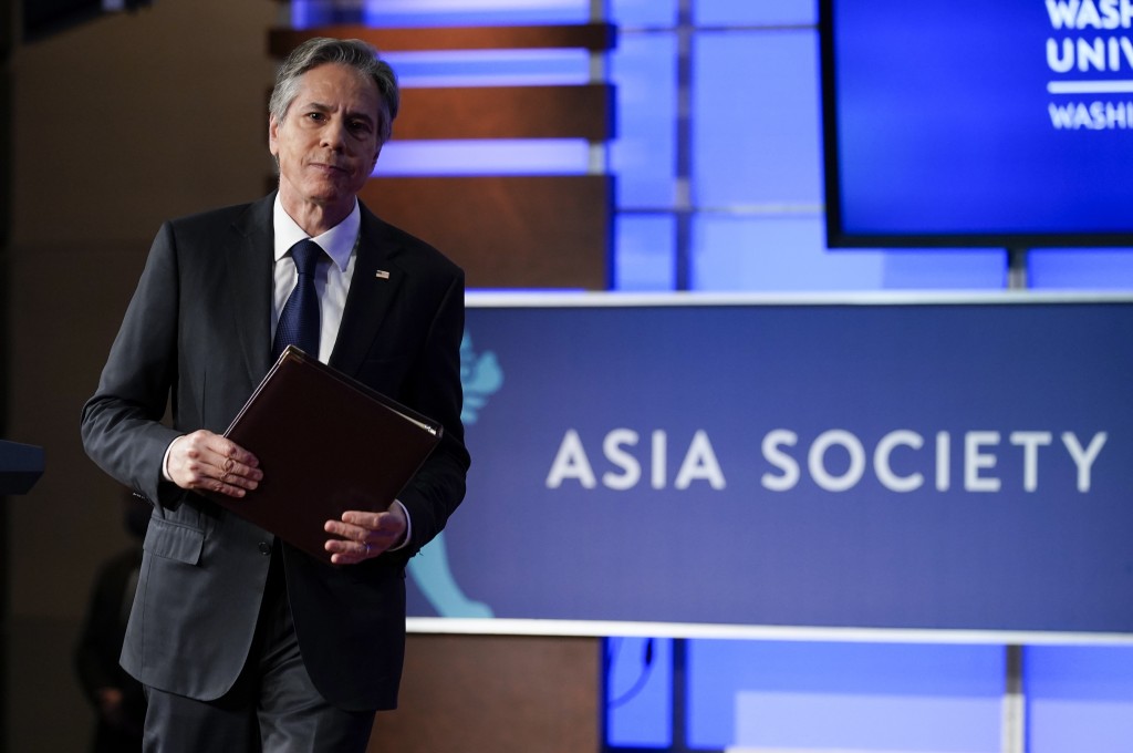 U.S. Secretary of State Antony Blinken at Asia Society event. (AP photo)
