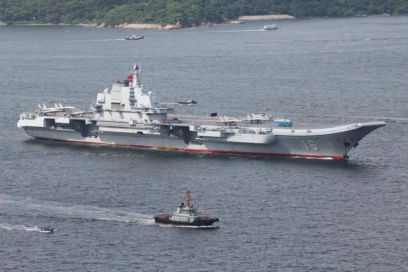 Chinese aircraft carrier Liaoning. 
