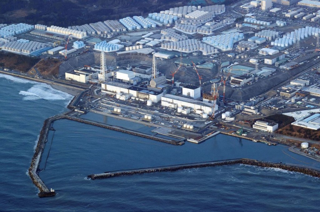 An aerial view shows the Fukushima Daiichi nuclear power plant following a strong earthquake, in Okuma town, Fukushima prefecture, Japan in this photo...
