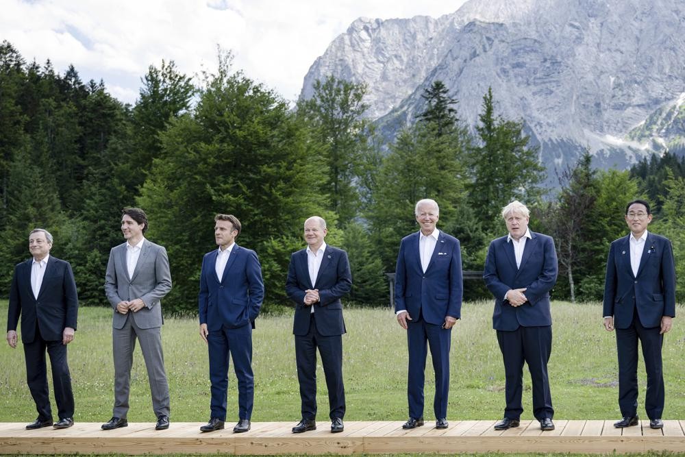 G7 leaders meeting at Schloss Elmau, Germany. 
