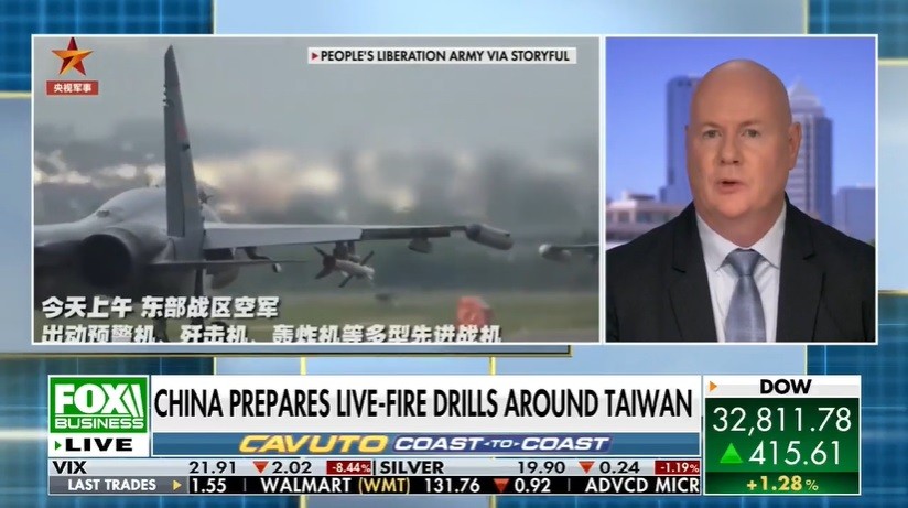 Yates discusses Chinese live-fire drills around Taiwan on Fox Business segment on Aug. 3. (Fox Business screenshot)
