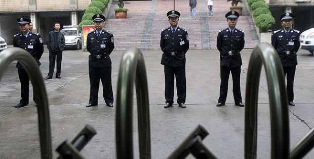 Chinese police officers.
