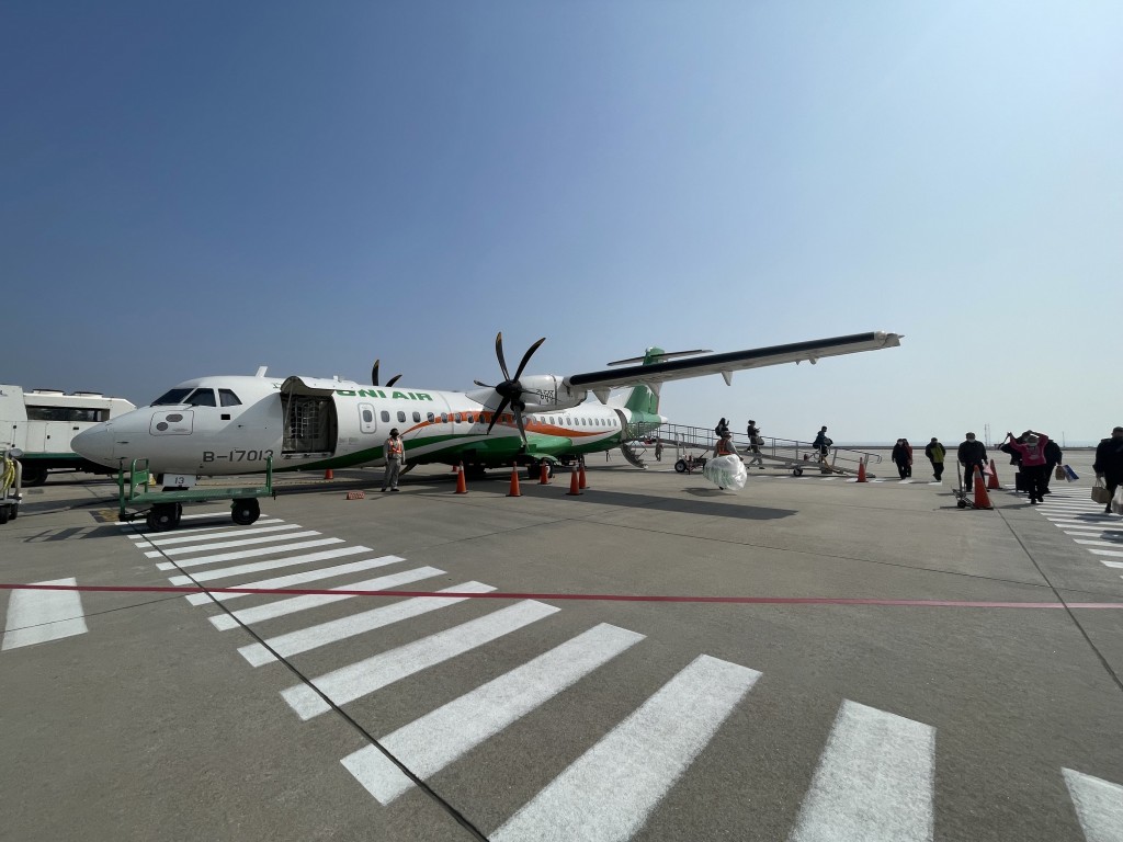 File photo of an airplane at the Kinmen Airport. 
