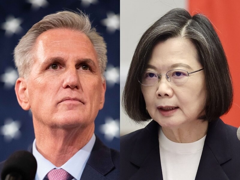 U.S. House Speaker Kevin McCarthy (left), Taiwan President Tsai Ing-wen. (Facebook, Speaker McCarthy/CNA photos)
