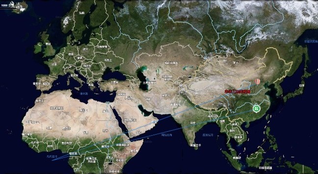 Map shows apparent flight path of Chinese weather balloon. (Anonymous image)
