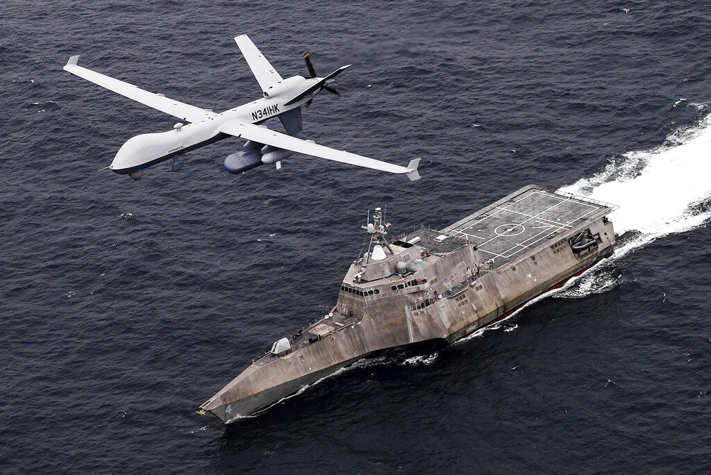 MQ-9B「海上衛士」（Sea Guardian）無人機（圖／美聯社）
