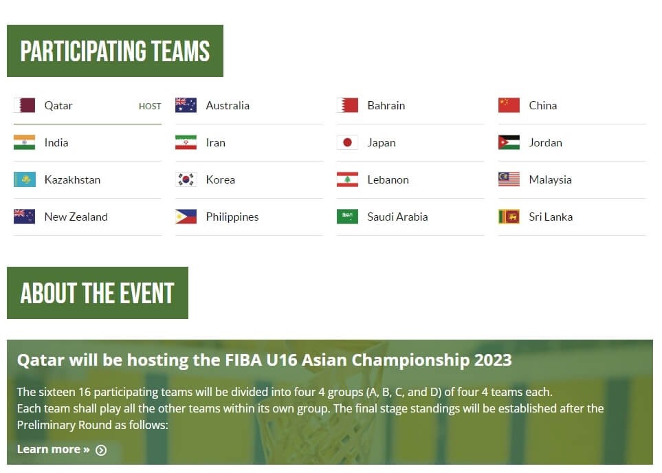 由FIBA主辦的U16亞洲男籃錦標賽日前公布分組名單，卻沒有台灣代表隊。（圖取自FIBA網頁fiba.basketball）
