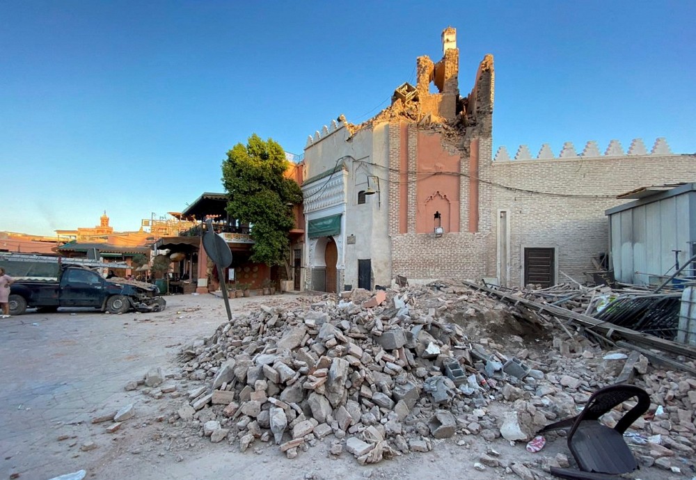 摩洛哥遭強震襲擊（圖／路透社Abdelhak Balhaki）
