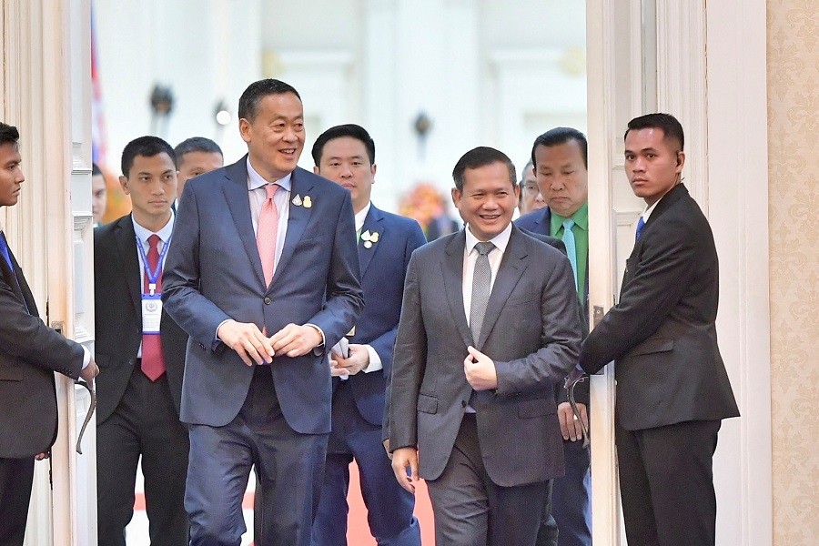 泰國總理賽塔9月28日與柬埔寨總理洪馬內會面（圖／THAILAND GOVERNMENT HOUSE via 路透社）
