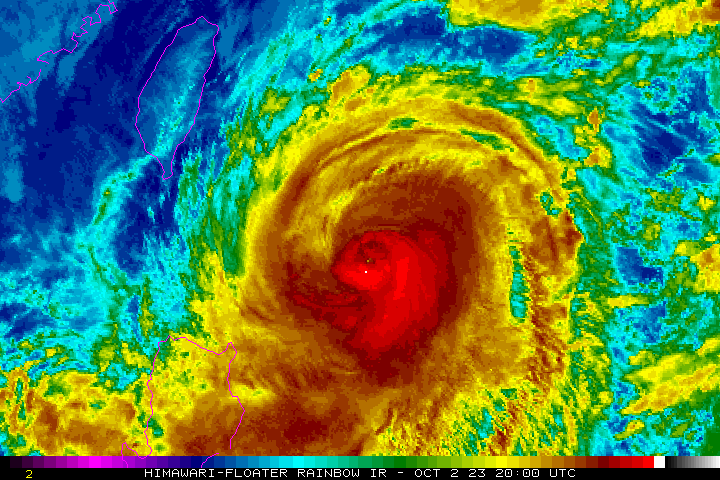 Satellite image of Typhoon Koinu taken on Oct. 3. (NOAA GIF)
