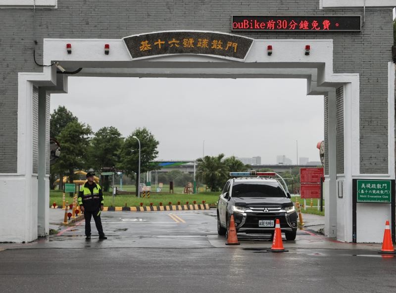 File image of evacuation gate in Taipei's Meiti Riverside Park.
