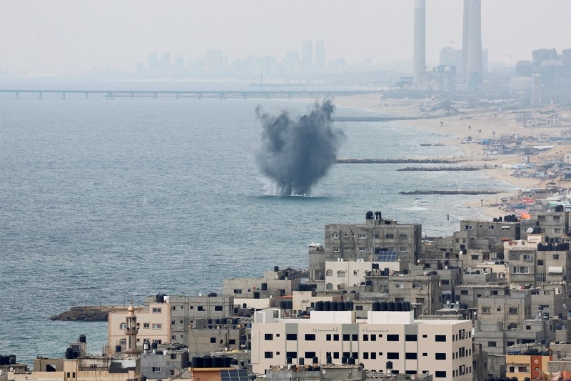 以色列空襲加薩（圖／路透社Mohammed Salem）
