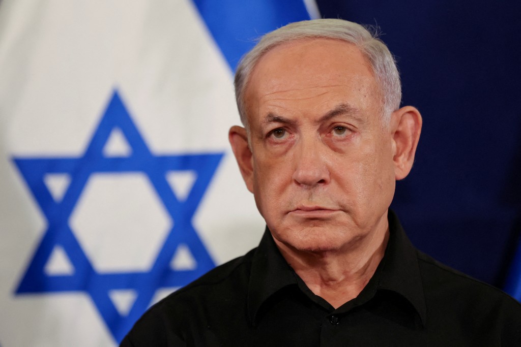以色列總理納坦雅胡28日宣布，「第二次獨立戰爭」已經開打。（圖／路透社ABIR SULTAN POO）
