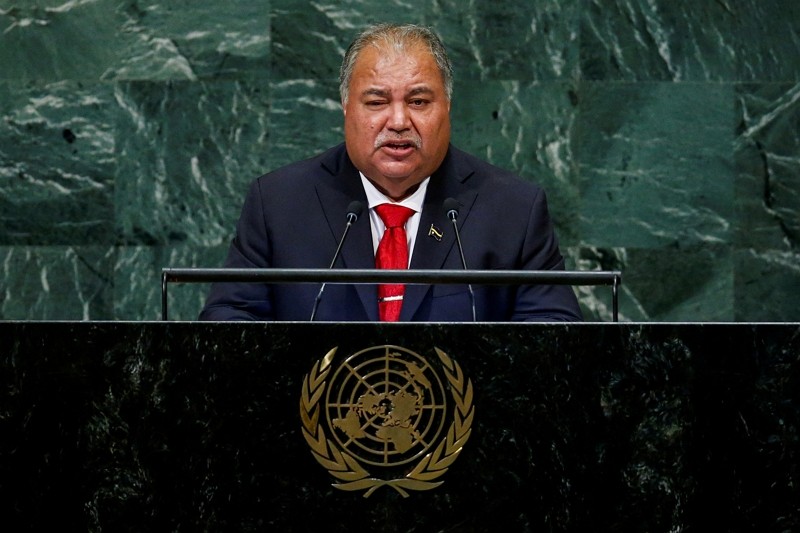 Nauru President Baron Divavesi Waqa addresses the 73rd session of the United Nations Gener...