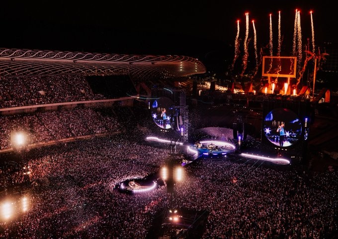 Coldplay's performance at Kaohsiung National Stadium. (X, Coldplay photo)
