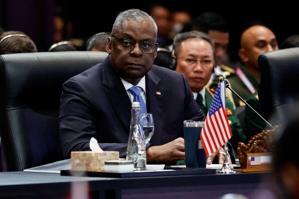 美國國防部長奧斯汀（Lloyd Austin）11月16日在印尼雅加達舉行的東協防長擴大會議。（圖／路透社)
