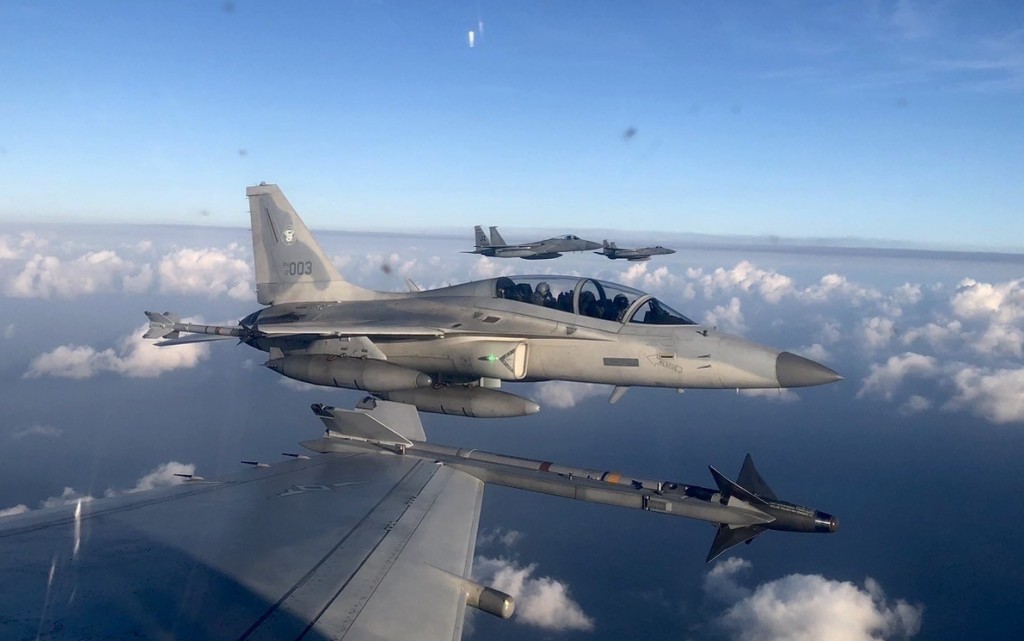 Philippine Air Force FA-50PH fighter jet takes part in joint maritime patrol with U.S. Air Force over Batanes on Nov. 21. (PAF photo)
