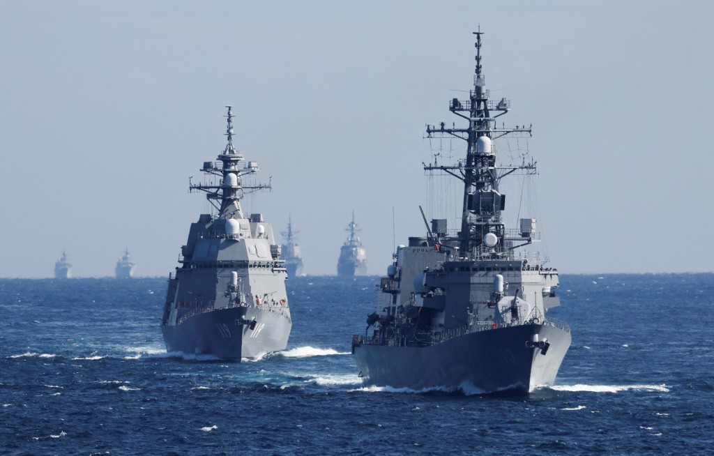 Japanese navy ships. (Reuters photo)
