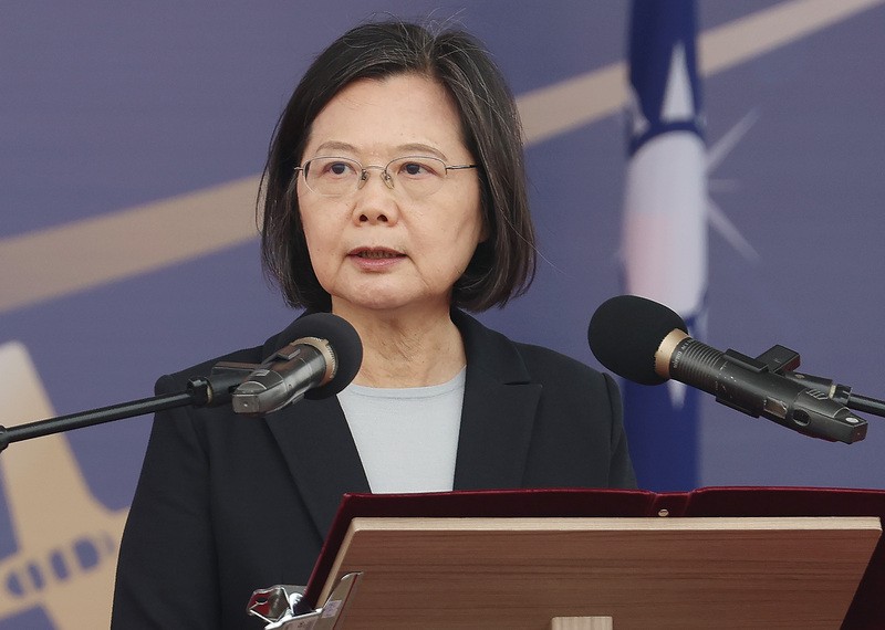 Tsai delivers speech at Air Force Academy in Kaohsiung City's Gangshan District on Dec. 1. 
