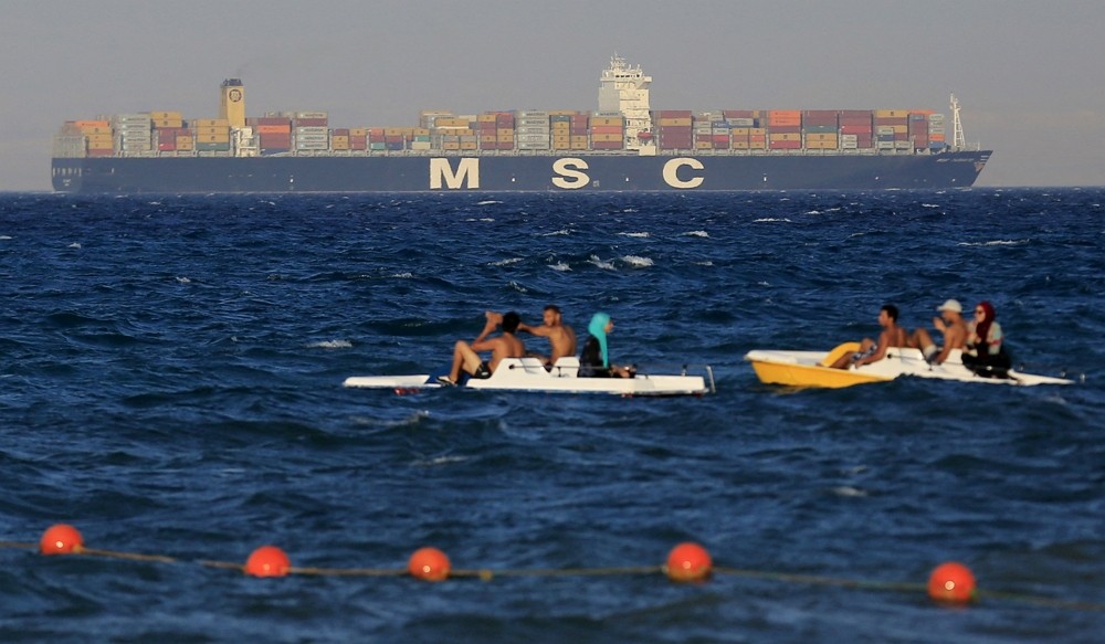 2015年9月5日，貨輪行經紅海準備通過蘇伊士運河（圖／路透社Amr Abdallah Dalsh）
