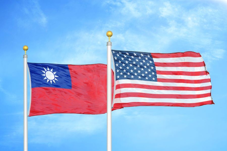 台灣和美國國旗。（圖／路透社Alamy）
