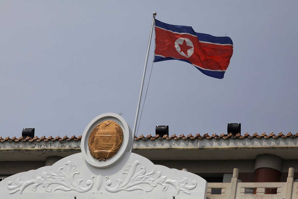 北韓國旗（圖／路透社TINGSHU WANG）
