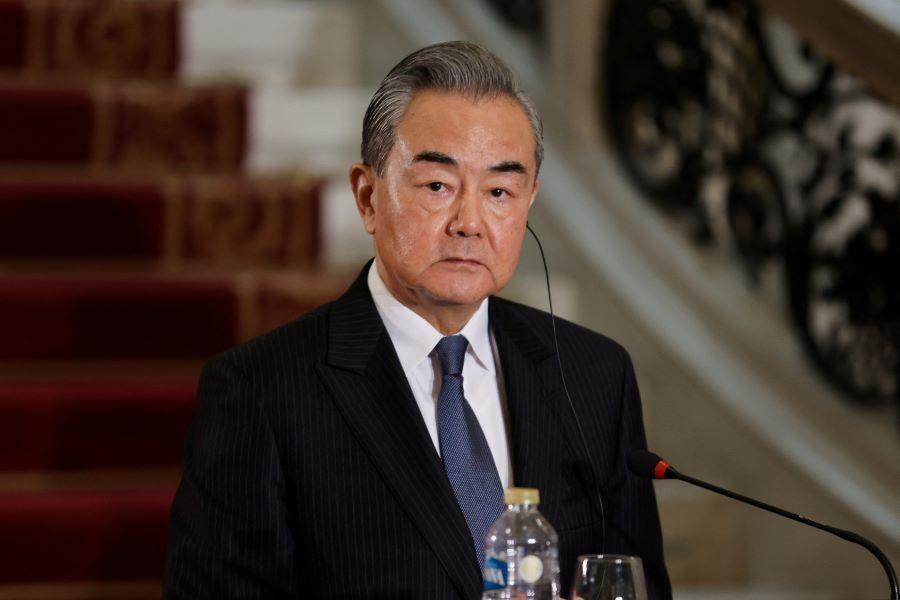 Chinese Foreign Minister Wang Yi holds a press conference, in Cairo, Egypt January 14, 2024. （Reuters photo）
