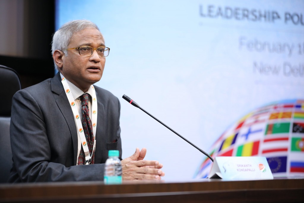 Srikanth Kondapalli delivering a lecture. (India Foundation photo, Twitter)
