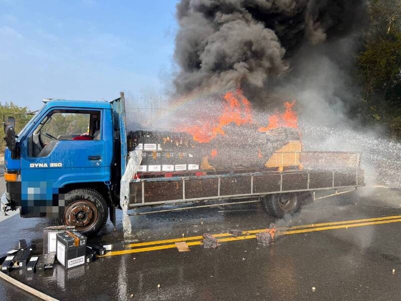 Cargo of expensive Scotch whisky go up in flames. (CNA photo)
