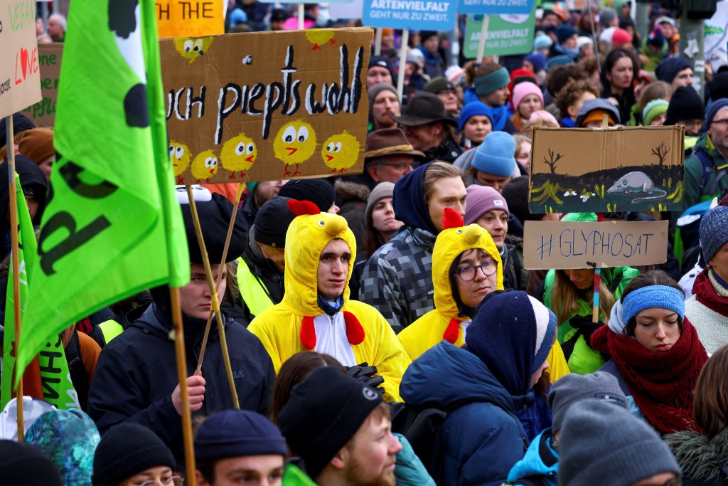 德國農業業者今年１月上街抗議實況（圖／路透社Nadja Wohlleben）
