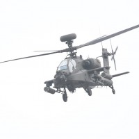 Taiwan Army Apache helicopter loses missile launch frame during drill