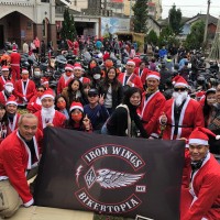 200 Santas on Harleys ride to central Taiwan Catholic church for Christmas