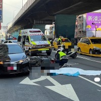 Scooter rider run over by gravel truck in dooring accident in New Taipei