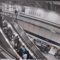 Video shows New Taipei MRT escalator suddenly collapse