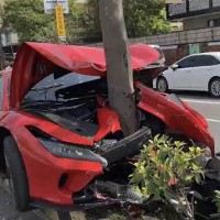 NT$19 million Ferrari totaled by tree in southern Taiwan