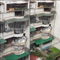 Photos of garbage spilling over Taipei apartment balcony shock netizens