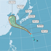 Tropical storm Songda veers away from Taiwan